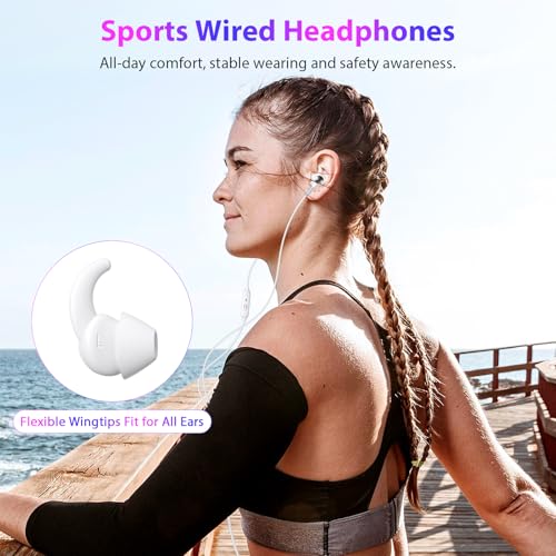 APETOO 3.5mm Wired Earbuds Sport in-Ear Headphones Mute Mic Stereo Bass - color: White-Silver