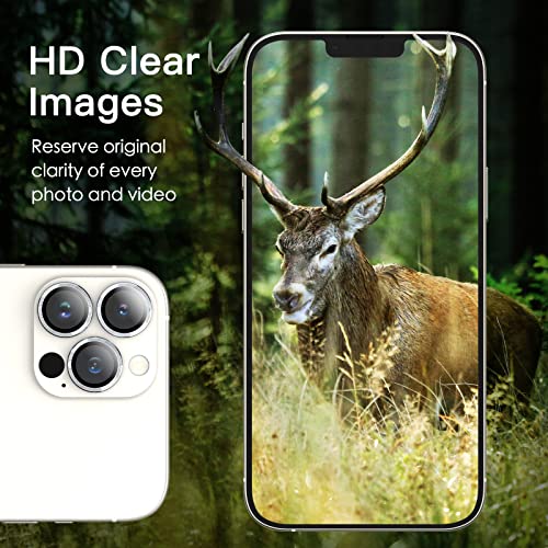 JETech Camera Lens Protector for iPhone 13 Pro Max/13 Pro, Silver, 1 Set - color: Silver