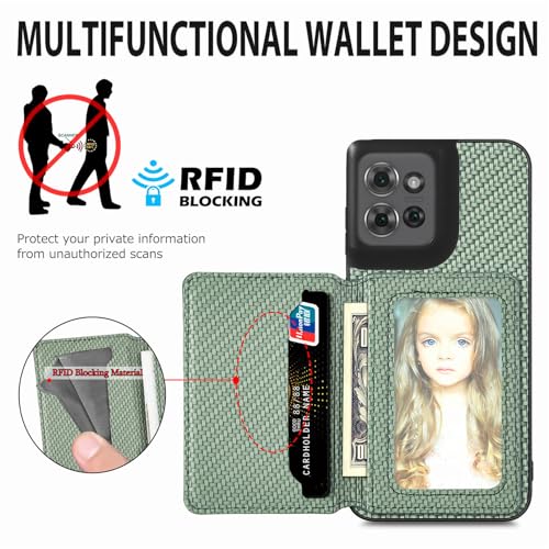 for Motorola Moto G Power 2026 Case Wallet with Card Holder Black | Shockproof Protective Phone Cases Cover, Carbon Fiber Pattern Design, Built-in 2 Credit Card Slots, Hidden Magnetic Closure - color: Black