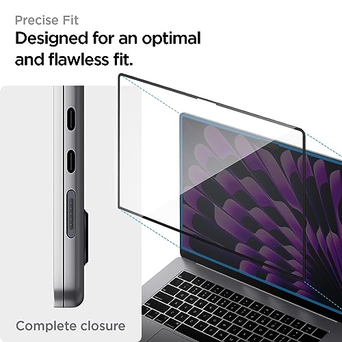 Spigen GlasTR Slim Screen Protector for MacBook Air 15" M2-M5 (2022-2026) | 9H+ Tempered glass, Scratch resistance, GlasTR Slim, Lab-tested 100% clarity, Precise cutout, Case-friendly, 1Pack - size: 15 inch