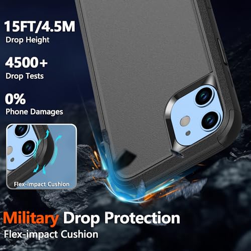 Diverbox for iPhone 12 case, iPhone 12 Magnetic case [with Screen Protector and Camera Lens Protector ] 2 Pack [15 FT Military Grade Drop Protection] Heavy Duty Shockproof Phone Case (Black) - color: Magnetic Black