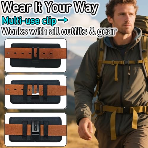 DpS Cell Phone Holster for iPhone SE 2020/2022, iPhone 8,7,6s,6,13 Mini/12 Mini- Phone Belt Holder Case with Clip, Heavy Duty Nylon Carrying Pouch w Card Holder (Fits Otterbox Cover on),Black (Small) - size: Small