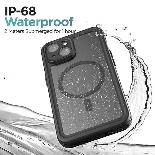 Encased Titan Designed for iPhone 15 Waterproof Case with Belt Clip (Compatible with MagSafe) Full Body Protective Phone Case with Holster (iPhone 15) - size: iPhone 15