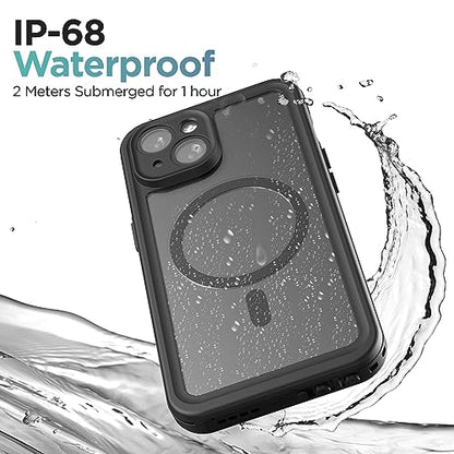 Encased Titan Designed for iPhone 15 Waterproof Case with Belt Clip (Compatible with MagSafe) Full Body Protective Phone Case with Holster (iPhone 15) - size: iPhone 15