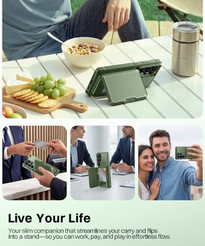 GolbinBox for Samsung Galaxy S26 Ultra Case with Wallet & Lock, Jade Green | Card Holder, Slide Camera Cover, Built-in Safety Lock & RFID Protection, Holds 4~5 Cards or Cash, S26 Ultra Wallet Case 6.9'' - color: Jade Green