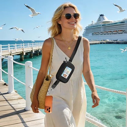 FUVLIFE Clip and Go Strap for Phone with Wallet Crossbody Lanyard (Black) - color: Black
