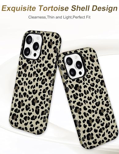 Jusy Magnetic Cheetah Phone Case for iPhone 16 Pro Max,Coffee Leopard | Compatible with MagSafe,Cute Aesthetic Tortoise Shell Design,TPU and PC Protective Shockproof Cover - color: Coffee Leopard