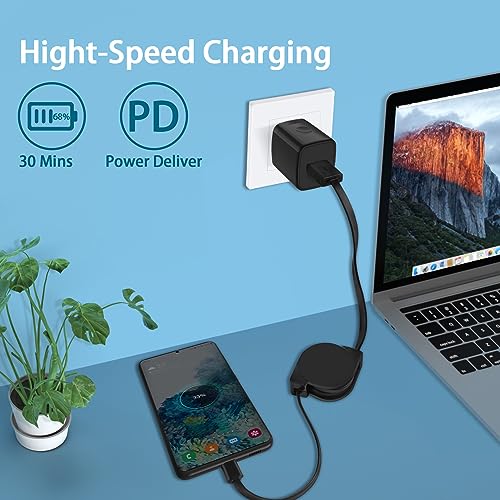 Retractable USB C Cable,3Pack 3.3FT Car Charger for iPhone 17e 17 Pro Max - color: Black3