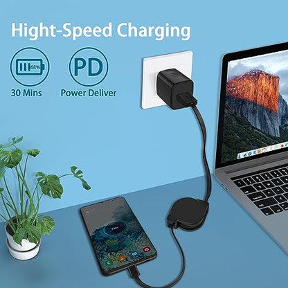 Retractable USB C Cable,3Pack 3.3FT Car Charger for iPhone 17e 17 Pro Max - color: Black3