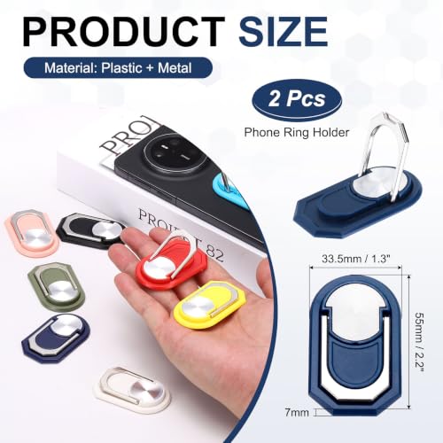 PATIKIL 2PCS Phone Ring Holder, Cellphone Ring Holder Finger Grip Stand 360 Rotation with Adhesive Backing Kickstand for Back of Phone Tablet Car Mount, Dark Blue - color: Dark Blue