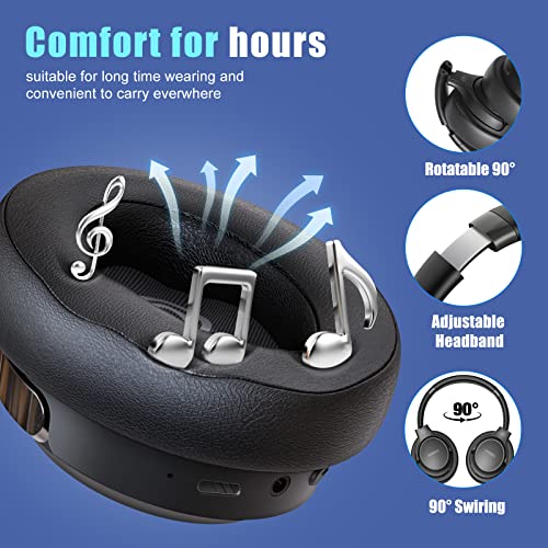 BERIBES Bluetooth Headphones Over Ear Wireless HiFi Stereo Headsets 65H 6EQ - color: Black