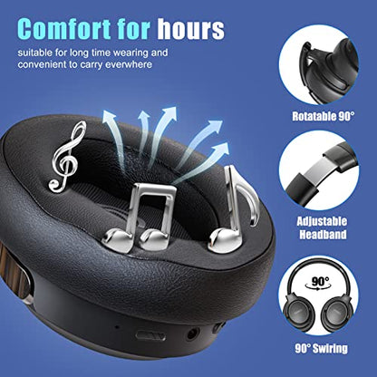 BERIBES Bluetooth Headphones Over Ear Wireless HiFi Stereo Headsets 65H 6EQ - color: Black