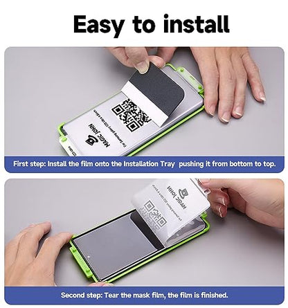 MAGIC JOHN 2 Pack for Samsung Galaxy S23 Ultra Screen Protector, 6.8 inch | PET Film Material Not Glass, 3D Curved, 100% Fingerprint ID Compatible, Easy Installation, Shock-Resistant, Scratch Proof