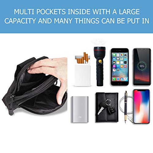 Tactical Waist Pouch EDC Molle Waist Bag Belt Phone Pouch Holster Purse Carrying Pouch for Smartphone, Tools - color: Black