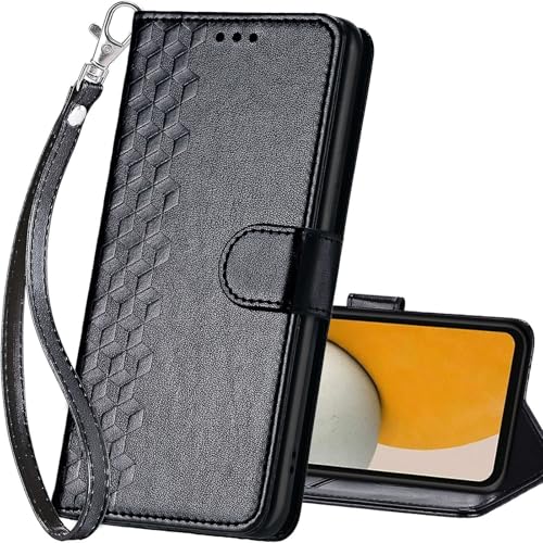 for Samsung Galaxy A15 5G Wallet case, Black-Cube | 3 Card Holders, Kickstand, Shockproof TPU Shell, PU Leather, Magnetic Closure, Protective Flip Folio Cover, Women - color: 4