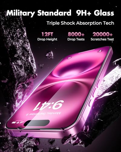 UNBREAKcable 3-Pack Screen Protector for iPhone 16 Plus,Tempered Glass | Shatterproof Glass,One Pull Perfection,Auto Dust Elimination,99.99% HD Clear,Bubble Free,Full Coverage for Apple 6.7 Inch - size: iPhone 16 Plus