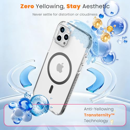 DEERLAMN Magnetic Clear Case for iPhone 12/iPhone 12 Pro 6.1-Inch, [Compatible with Magsafe][Anti-Yellowing] Transparent Slim Shockproof Protective Phone Cover, Black - color: Black, size: iPhone 12/12 Pro-6.1 Inch