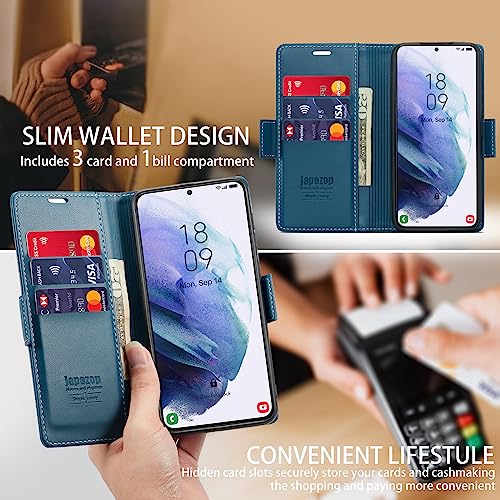 Samsung Galaxy S21+ Plus 5G Case,Samsung Galaxy S21 Plus 5G Wallet Case with Card Holder RFID Blocking Kickstand Magnetic,Leather Flip Case for Samsung Galaxy S21+ Plus 5G 6.7 Inch (Fashion Blue) - color: Fashion Blue, size: S21+ Plus 6.7"