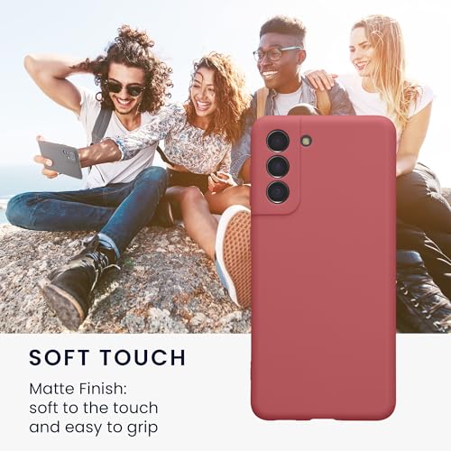 kwmobile Case Compatible with Samsung Galaxy S21 Case - Protective Slim TPU Phone Cover - Soft Matte Finish - Dark Rose - color: Dark Rose, size: Galaxy S21