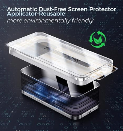 MAGIC JOHN 3rd Gen Upgraded for iPhone 15Plus/16Plus Privacy Screen Protector 6.7 Inch,25°Anti-Spy Screen,Shockproof Tempered Glass,Auto Dust-Removal,Bubble Free,Easy Installation,2 Pack - size: iPhone 16 Plus/15 Plus-6.7''