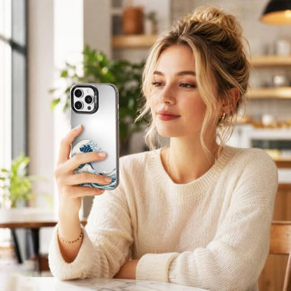 for iPhone 16 Pro Case, TPU, Drop Protection, Waves | Matte Silver Back, Shockproof, Fade-resistant, Anti-yellow, Lens Protection, Precise Cutout, Slim grip, Waves - color: Waves, size: iPhone 16 Pro