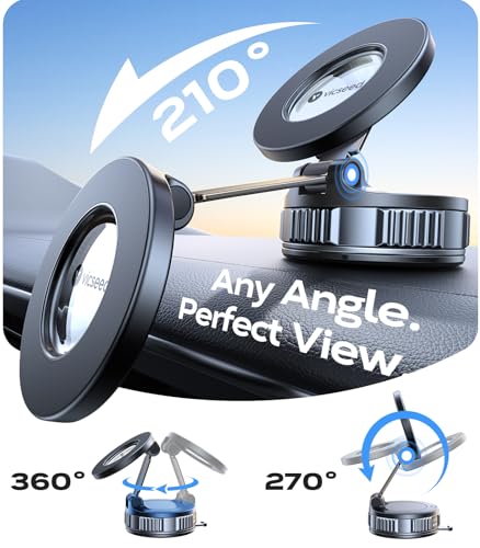 VICSEED Car Phone Holder for Magsafe Car Mount [85 LBS Strongest Suction] - color: Black-Vacuum