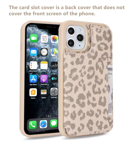 iCoverCase Compatible with iPhone 11 Pro Phone Case with Card Holder, Wallet Case for Women Men RFID Blocking PU Leather Protective Case 5.8 Inch (Beige Leopard) - color: Beige Leopard
