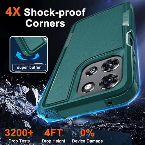 for Moto G 5G 2025 Case, Full Body Heavy Duty Rugged Shockproof Protective Phone Cover with Lanyard Strap, Tempered Glass Screen Protector, Dark Green | with Tempered Glass Screen Protector+Lanyard Strap,Rugged Shockproof Protective Phone Case - color: Da