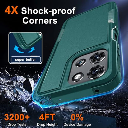 for Moto G 5G 2025 Case, Full Body Heavy Duty Rugged Shockproof Protective Phone Cover with Lanyard Strap, Tempered Glass Screen Protector, Dark Green | with Tempered Glass Screen Protector+Lanyard Strap,Rugged Shockproof Protective Phone Case - color: Da