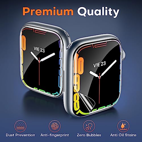 TOCOL 6 Pack Apple Watch 45mm Series 9/8/7 Screen Protector, iWatch 45mm(2023) [HD Clear] [Scratch Resistant] [Bubble Free] [Easy Installation] Ultra-thin TPU Flexible Soft Film,45mm - size: 45mm