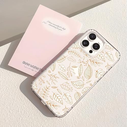 IAIYOXI Clear Case for iPhone 16 Pro, [Crystal Clear Military-Grade Drop Protection], Non-Yellowing, Slim Lightweight Transparent TPU Bumper Phone Case Cover Design - Line Leaves - color: Line Leaves, size: iPhone 16 Pro