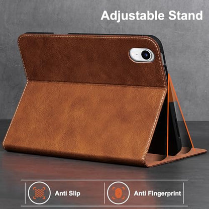 Gexmil Leather Case for iPad mini 7 A17 Pro/iPad mini 6 Gen 8.3 Inch - color: Vegetable Tanned Brown