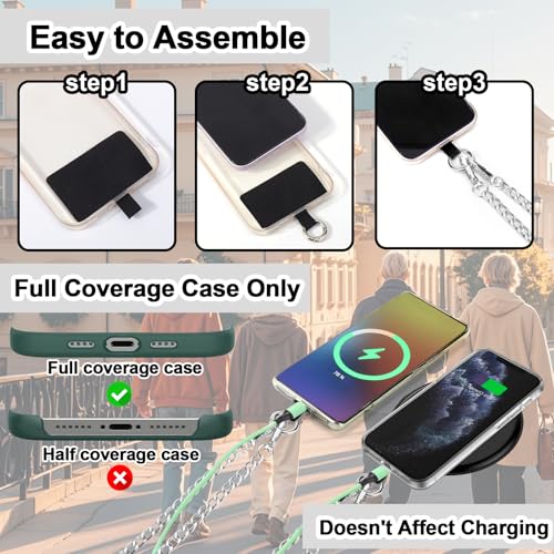 XANGNIER Clip and Go Strap for Phone with Wallet Crossbody,Chain Silver - color: Chain Silver