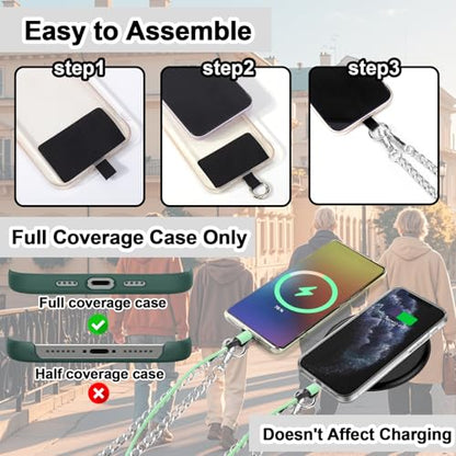 XANGNIER Clip and Go Strap for Phone with Wallet Crossbody,Chain Silver - color: Chain Silver