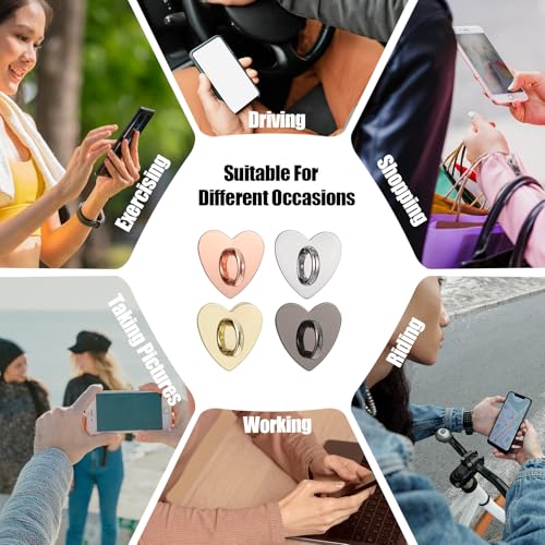 Qianyu 16 Pcs Cell Phone Ring Holder Grips 360° Rotation Finger Ring Stand