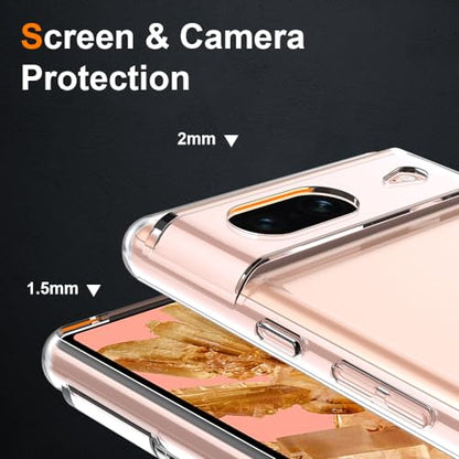 Silicone Clear for Google Pixel 8 Case,Ultra Thin with Comfort Grip | Soft Slim-Fit TPU Pixel 8 Phone Cover,Non-Slip,Shockproof Protection,Scrath-Resistant - size: Pixel 8 case