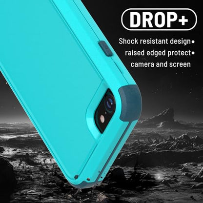X-belmox Heavy Duty Phone Case for iPhone SE 3rd Gen with Screen Protector, 3 in 1 iPhone SE 2020/2022 Case [Shockproof] Rugged Protective [Drop Proof] for iPhone 7/8 case 4.7" - Turquoise Green - color: Turquoise