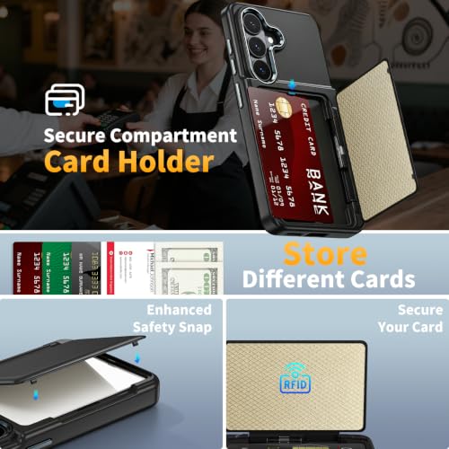 Vofolen for Samsung Galaxy S26 Case Wallet with Card Holder RFID Blocking | 2 Card Slots Heavy Duty Shockproof Drop Protective Flip Slim Pocket Cover for Samsung S26 Case for Men Women-Black - size: For Samsung Galaxy S26
