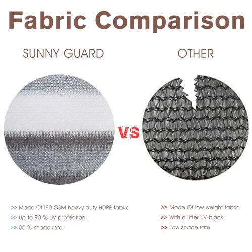 SUNNY GUARD 3' x 16' Balcony Privacy Screen, HDPE Patio Railing Cover Fence - color: Silver Grey White Stripes, size: 0 3' x 1 6'