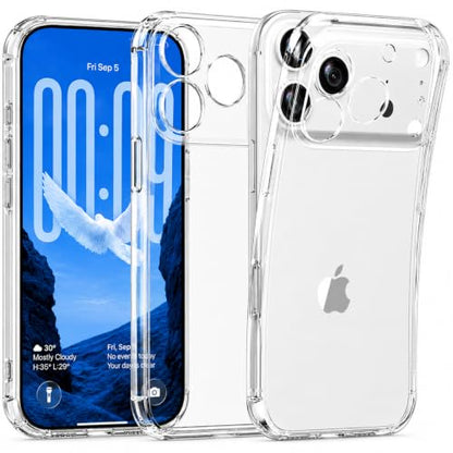 Soft TPU Clear Case for iPhone 17 Pro Max 6.9 inch | Not-Yellowing，Military Drop Protection，Shockproof Transparent Silicone Case, Ultra Slim & Thin，Camera Protection,Clear - size: for iPhone 17 Pro Max