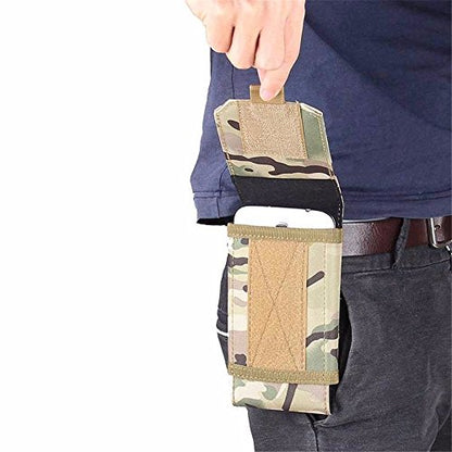 Universal Tactical MOLLE Holster Army Mobile Phone Belt Pouch EDC Security Pack Carry Accessory Kit Waist Bag Case Compatible iPhone 13 Pro X XS Max XR 7 8 6/6s Plus for Samsung Galaxy S10 S9 S8 Plus - color: #E (Big)