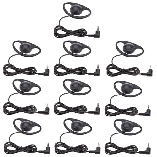 Sanpyl Single Ear Headphone, Lightweight Mono Headset with Soft Ear Cushion and 3.5mm L Shaped Plug, for Tour Guide System Call Center Gaming VoIP Meetings (10pcs) - size: 10pcs