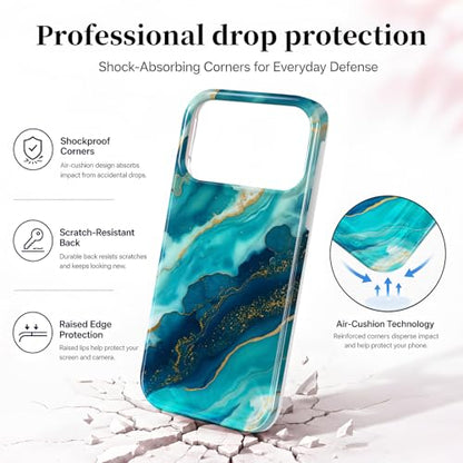 Case Compatible with iPhone 17 Pro Max, 2025 Anti-Yellow Ultra Transparent Soft TPU Phone Case, Shockproof Anti-Slip Slim Lightweight Full Coverage Protective (Marble Pattern 2) - color: Marble pattern 2