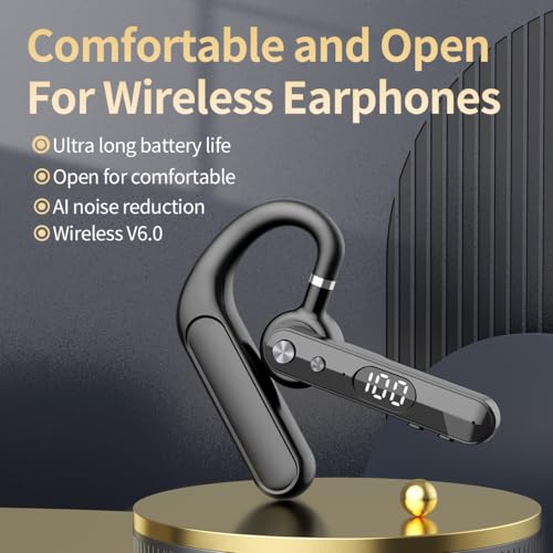 Bluetooth Headset, Dual Mic Noise Cancelling, 48H Talk Time, Clear Calls