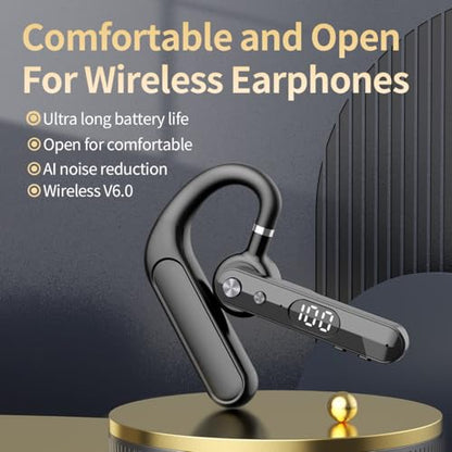 Bluetooth Headset, Dual Mic Noise Cancelling, 48H Talk Time, Clear Calls