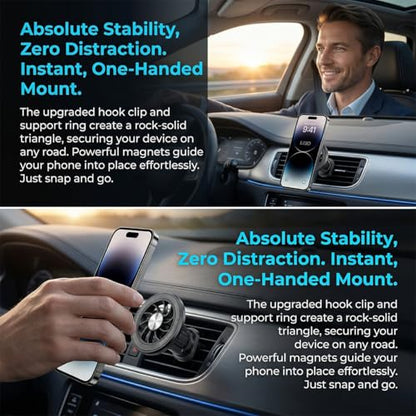 Magnetic Car Phone Holder for Air Vent (White/Black) - color: White/Black