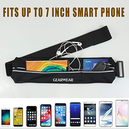Running Belt | Runner Fanny Pack for Women and Men | Adjustble Waist Band Pack for Storage Phone - color: Gray/27"-43"