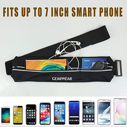 Running Belt | Runner Fanny Pack for Women and Men | Adjustble Waist Band Pack for Storage Phone - color: Gray/27"-43"