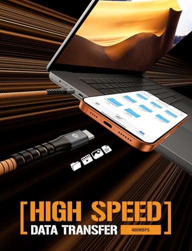 ToughTested 2ft USB-C to USB-C Cable, 60W PD Fast Charging Braided
