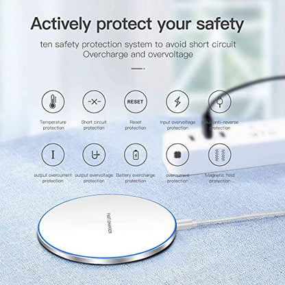 Fast Wireless Charger,25W Wireless Charging Induction Pad for iPhone 18/Duo - color: White
